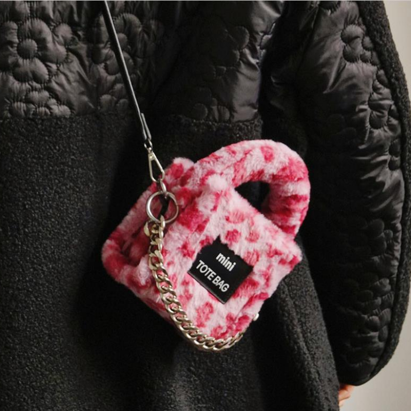 Frauen Winter Design Schulranzen Handtaschen Weiblichen Beutel Faux Pelz Geldbörsen Leopard Schulter Totes Weibliche mini telefon Tasche