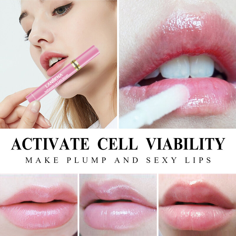 LANBENA Lip Plumper Care Serum Repair Fade Lip Fine Lines Anti-aging Increase Moisturizing Lip Elasticity Beauty Makeup Care 4ml