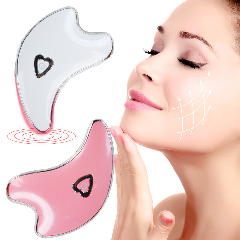 Electric Face Massager Wrinkle Face Lift Device Gua Sha Plate Facial Lifting Firming Skin Care Microcurrent Guasha Scraper Board