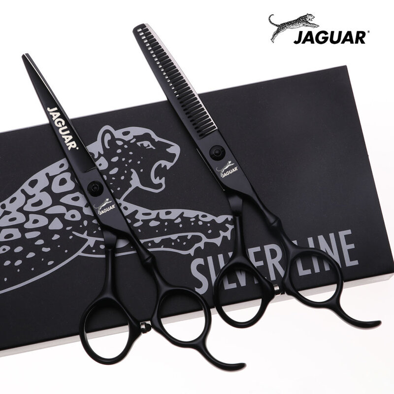 Jaguar cabeleireiro tesoura profissional de alta qualidade 5.5 & 6.0 Polegada corte cabelo + desbaste tesoura salão barbeiro tesouras