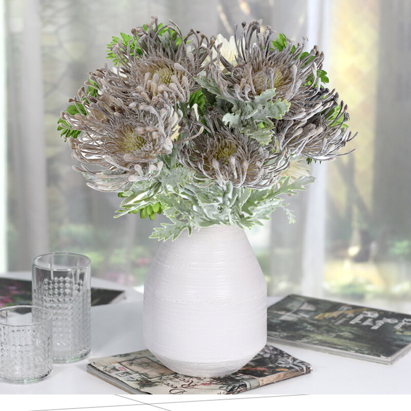 37cm fiori artificiali granchio artiglio 2 forcella ramo festa casa soggiorno disposizione vaso decorazione decorazione di cerimonia nuziale fiore finto