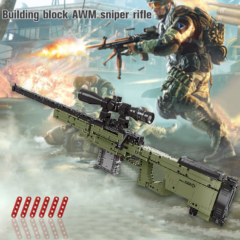 Fucile da cecchino City awm pubg, armi, versione competitiva compatibile con cosplies militari, blocchi di costruzione, giocattoli per bambini