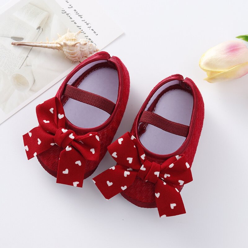 Weixinbuy Lovely Bow Buckle Design Shoes Children's Day Gifts Fashion Baby Girls Princess Shoes + Headwear Set 0-12 Months