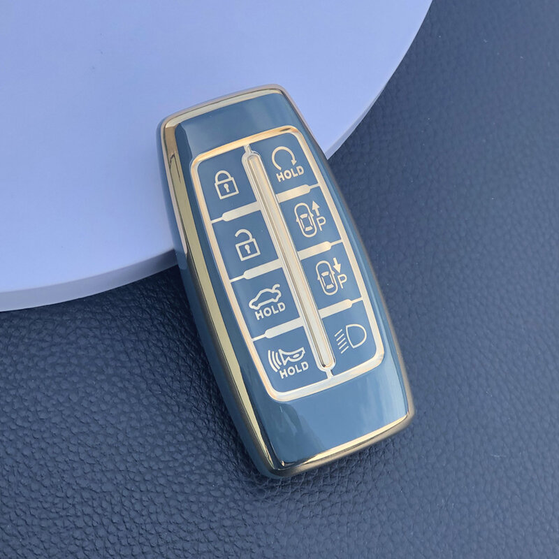 Caso chave do carro TPU para Hyundai Genesis, suporte da tampa, anel Shell, acessórios de proteção, GV70, GV80, GV90, 2020, 2021, 2022
