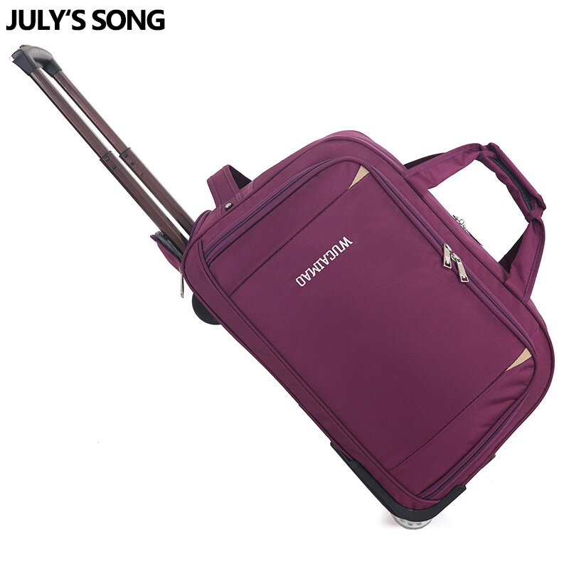 JULY'S SONG Trolley Wheeled Carrying Bag Rolling Suitcase Bag Waterproof Travel Duffle Bag with Wheels Carry on Luggage Suitcase