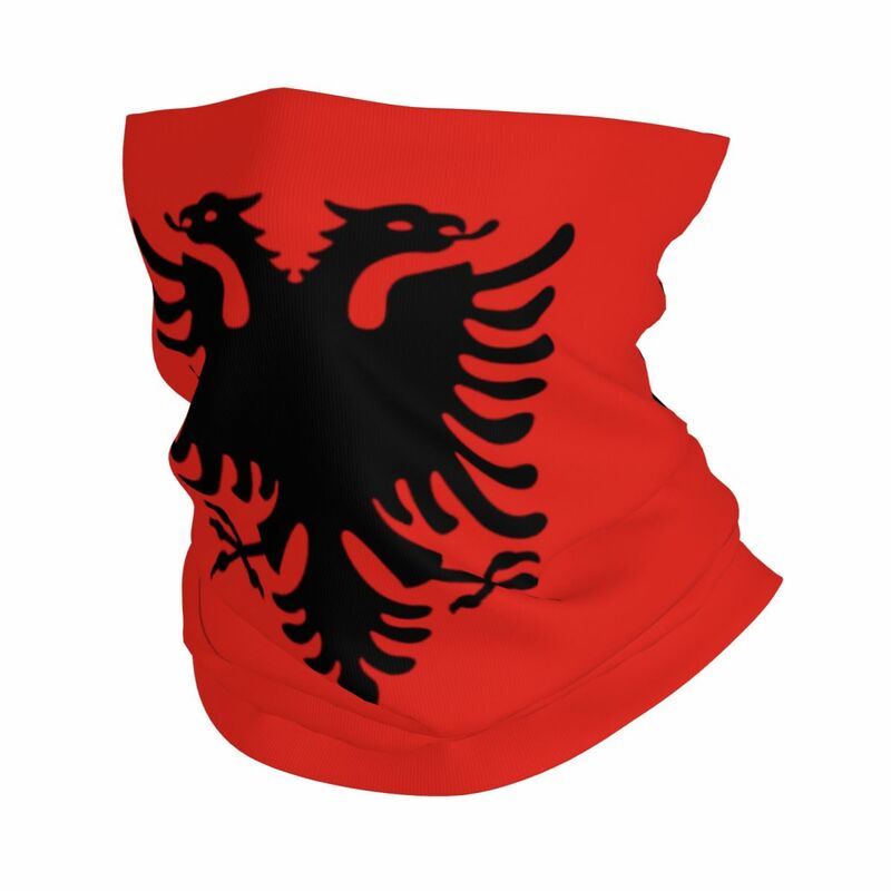 Bufanda con estampado de bandera de Albania para hombre y mujer, Bandana con estampado de polaina para el cuello, mascarilla facial cálida para exteriores, Unisex, Invierno