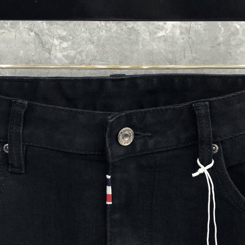 TB THOM-Jean Classique Taille Haute pour Homme, Pantalon Slim Droit, Décontracté, Polyvalent, Design de Luxe, Nouvelle Mode, Automne et Hiver