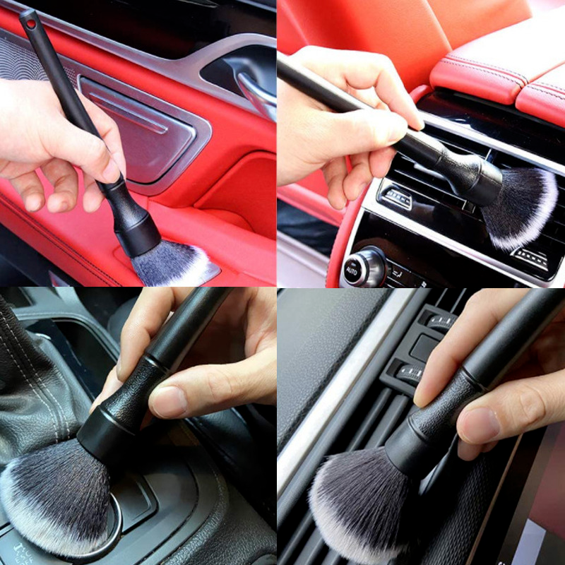 2 pçs carro detalhando escova acessórios de lavagem automática ferramentas de limpeza do carro detalhamento kit veículo interior ar condicionado suprimentos
