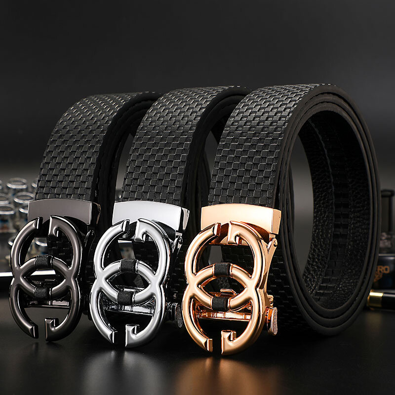 Men Belts Designers Automatic Buckle High Quality Cowskin Genuine Leather Belts for Men Luxury Famous Brand Dress Strap