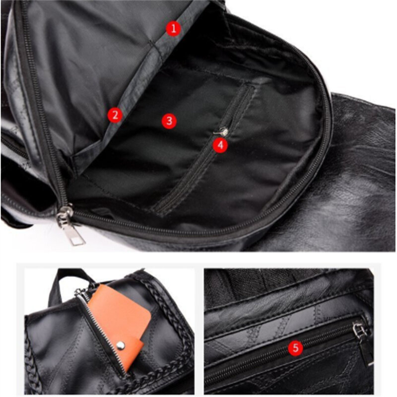 2021 damski plecak ze skóry Pu plecak szkolny klasyczna czarna wodoodporna torba podróżna wielofunkcyjna na ramię