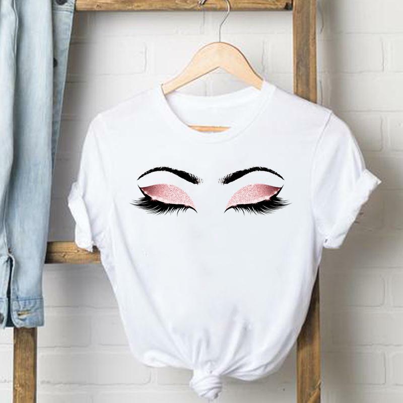 Camiseta de manga corta para mujer, ropa con estampado gráfico de letras de uñas de los 90, top de moda de verano
