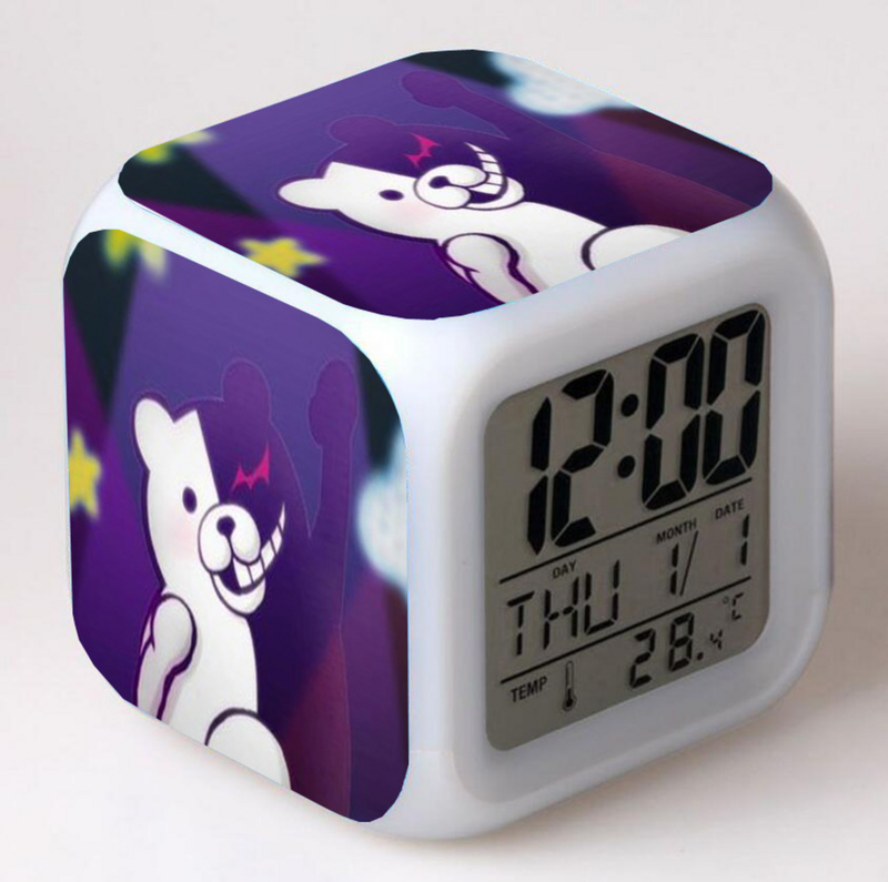 Game Kuroko's Basketball Danganronpa LED Alarm Clock Colorful Luminous Night Light Bedroom Decoration For Kids Toy Gifts