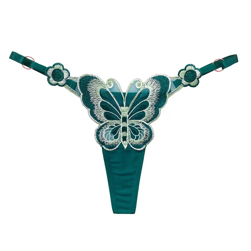 Thong elemen kupu-kupu untuk wanita, seksi dan pedas, dengan perspektif bordir yang dapat disesuaikan untuk pinggang bawah japanestyle