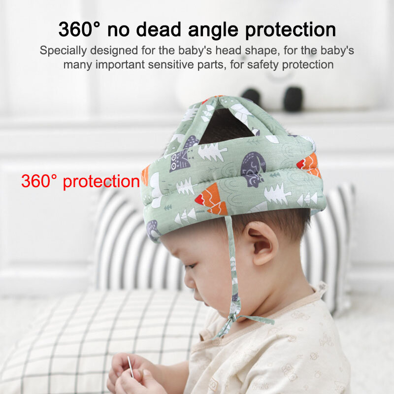 1 Buah Topi Balita Bayi Anti Tabrakan Topi Pelindung Kepala Anti Jatuh Bayi Antilembap Dapat Disesuaikan Helm Perawatan Anak-anak
