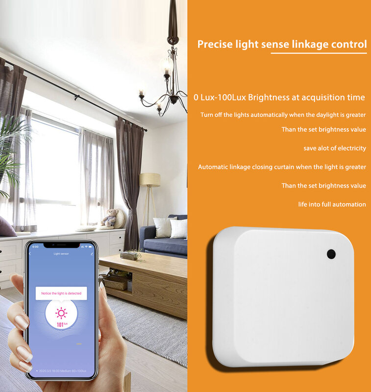 Tuya Smart Battery sensore di luminosità della luce Wifi impermeabile rilevatore intelligente di luce Wifi per esterni rilevamento dell'automazione esterna