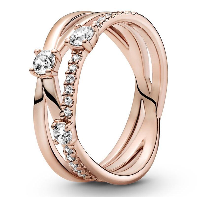 Nowy 925 Sterling Silver Pandora pierścień wąż Ocean Frosty Daisy kwiat koniczyny korona wolność delikatne pierścień z sercem dla kobiet biżuteria
