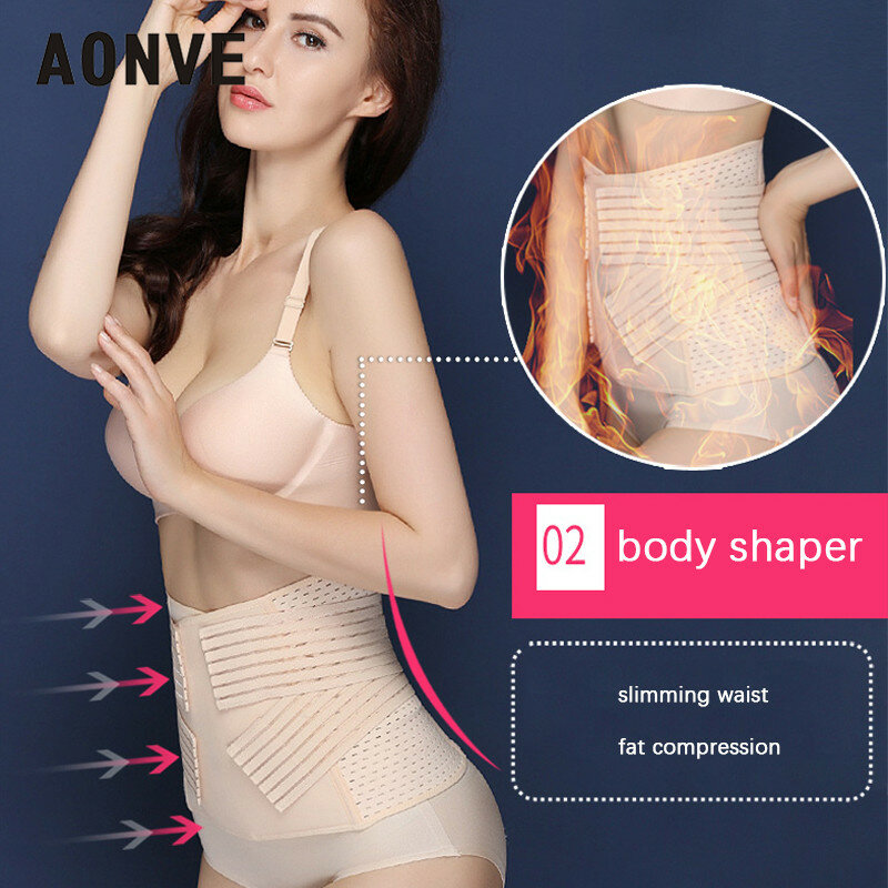 Postpart Shapewear Belly Wrap Slimming Sheath Woman Flat Belly Hook And Loop Fastener Double Pressure Breathable Body Shaper