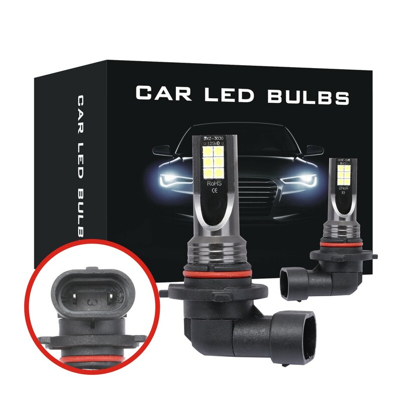 Bombilla de luz Led antiniebla para coche, lámpara de conducción de 12V y 24V, H8, H11, H16(JP), HB4, 9006, HB3, 9005, 6000K, 3000K, 2 uds.