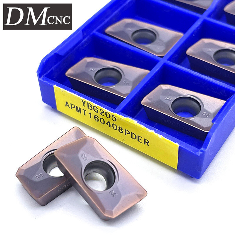 10pcs APMT1135PDR YBG205 APMT160408PDER YBG205 Carbide Milling Inserts Turning Tools Process stainless steel and steel