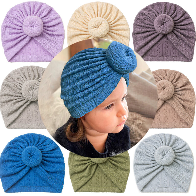 Śliczny pączek kapelusz dziecięcy dziewczyna Turban zima jesień nowe miękkie elastyczne nakrycia głowy noworodka głowa malucha zespoły Bonnet Girls Cap