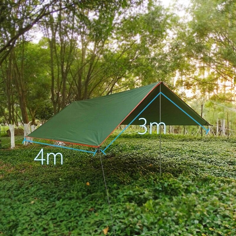 Support de tente, canopée, corde, clou, toile imperméable, parapluie, tente, jardin, Camping, plein air, auvent, hamac de plage, 3x3m 3x4m