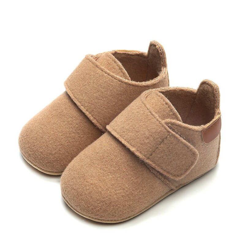 Zapatos de invierno para bebé recién nacido, zapatos de suela suave de Color sólido, zapatos de cuna para bebé, botas de cuna cálidas para bebé, primeros pasos