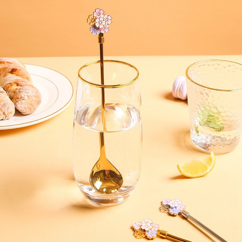 Cucchiai in acciaio inossidabile Mini cucchiai in argento dorato per caffè tè Dessert bevande miscelazione cucchiaio da frappè cucina