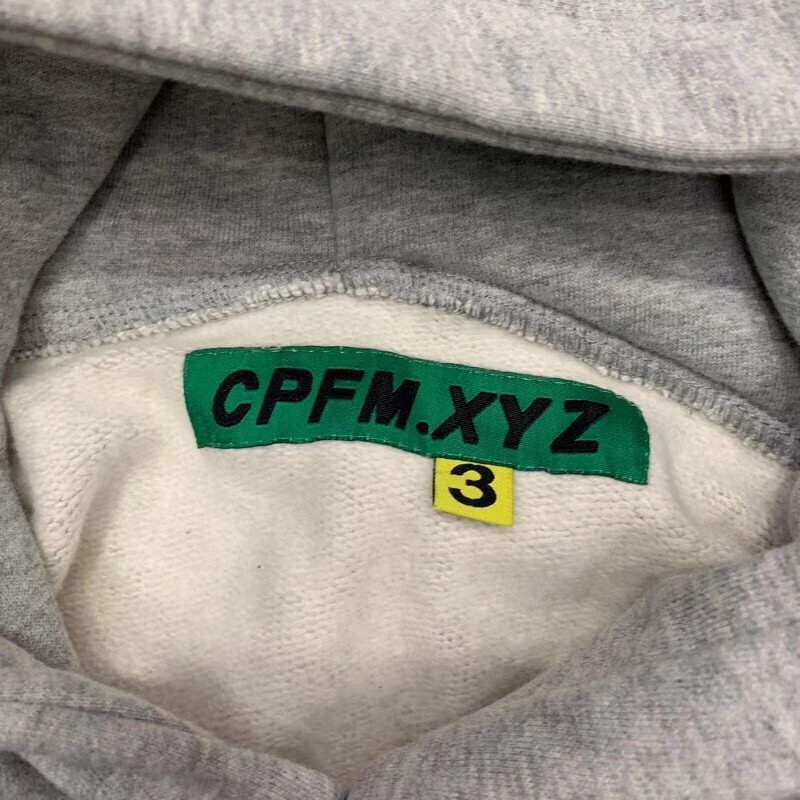 2021 CPFM.XYZ серая толстовка с капюшоном для мужчин и женщин, мужской пуловер CPFM.XYZ лучшего качества 1:1