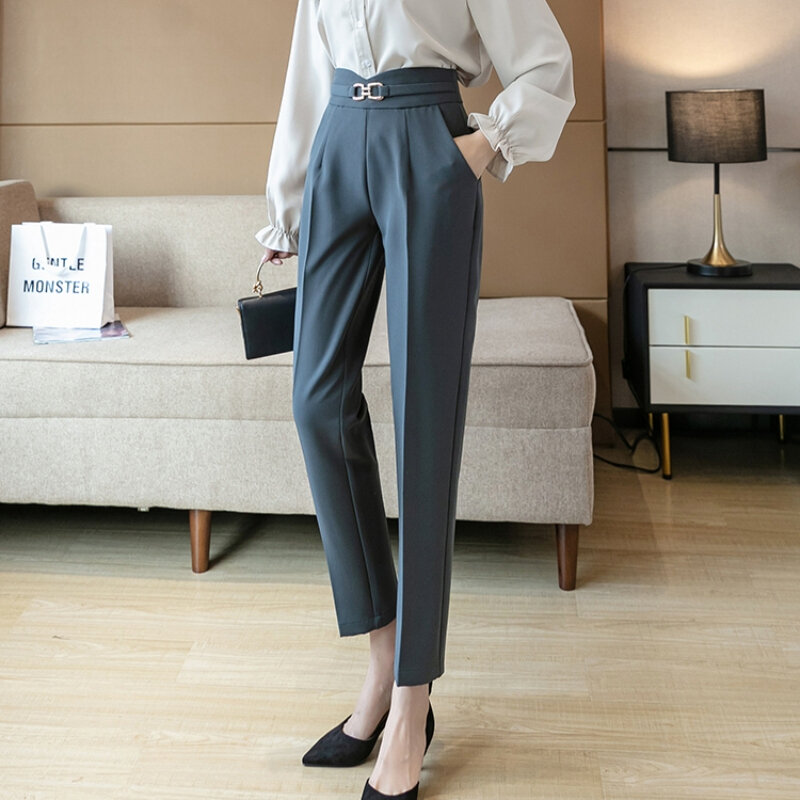 Mode Weibliche Hosen Hosen Anzüge Neue Frauen Hosen Harajuku Frühling Herbst Neue Anzug Hosen Hohe Taille Schlank unregelmäßigen Hosen 570J