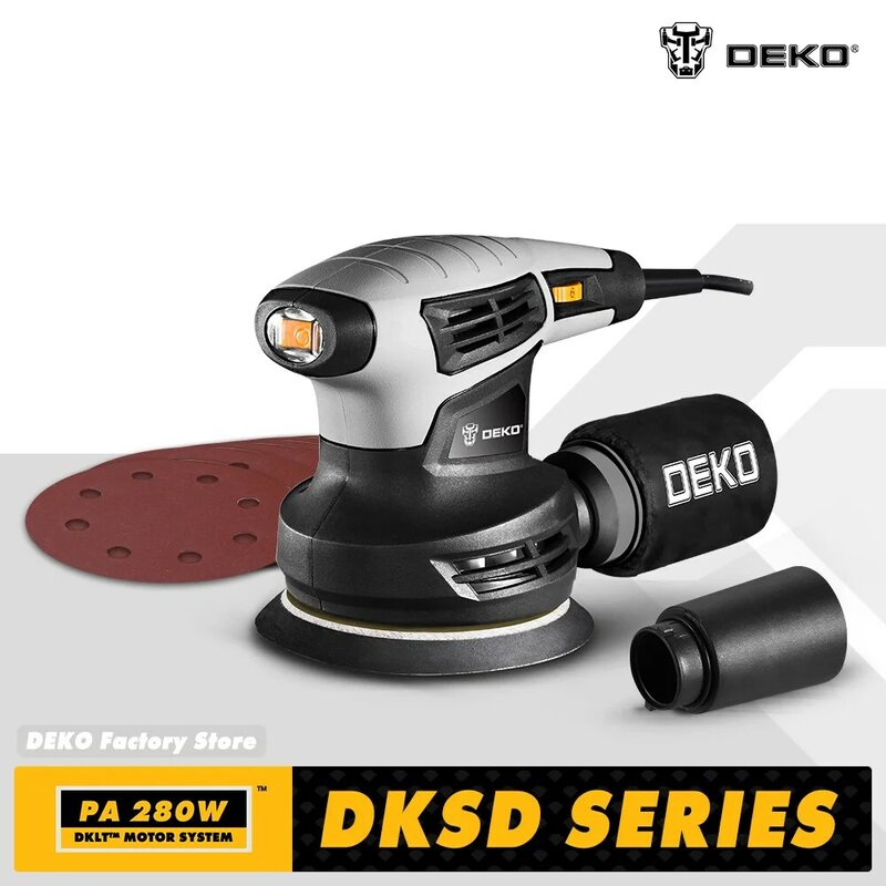 DEKO-Lijadora eléctrica QD6206 de velocidad variable, máquina de arena portátil para el trabajo de la madera