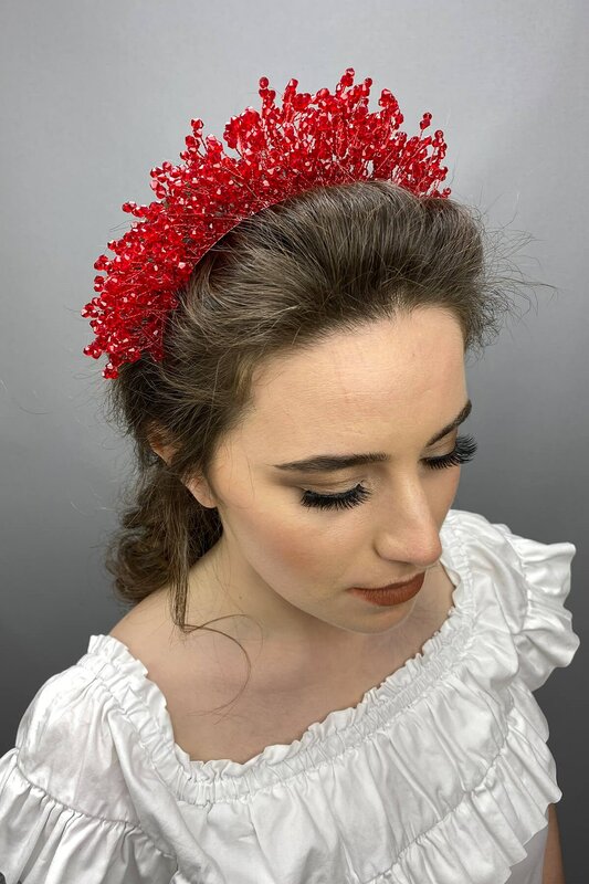Red Sirius Crystal Stone Henna and Bridal Crown