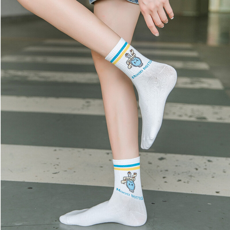 Новые модные хлопковые носки с изображением покемона Пикачу аниме Kawaii, спортивные носки-трубы с изображением персонажа из мультфильма для ...