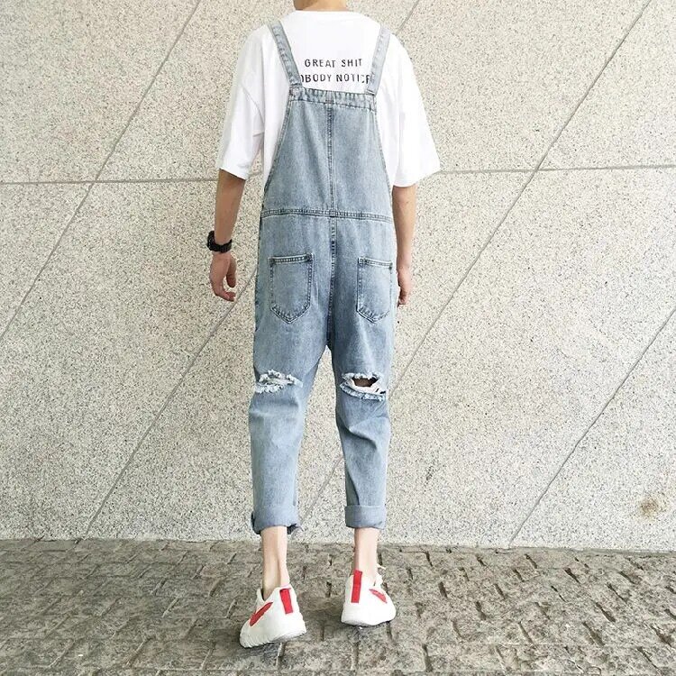 Pantaloni estivi con cinturino in Denim moda uomo coppia allentata tuta Versatile moda sudcoreana pantaloni con cinturino per tuta giovanile Jeans