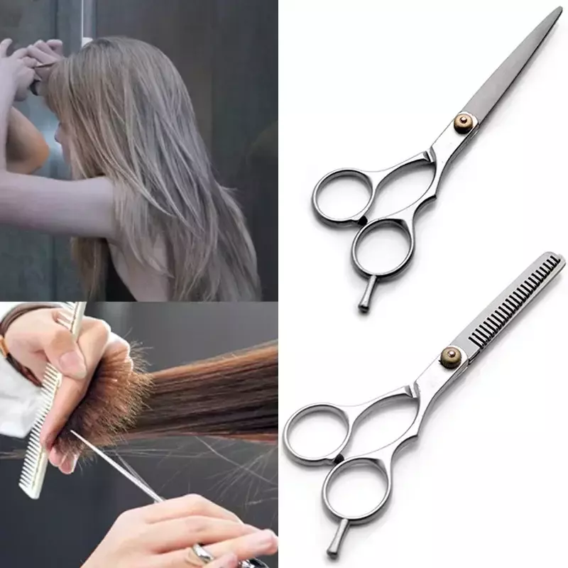 Tesoura de aço inoxidável para afinamento e corte Clipper 6 polegadas Produtos de cabeleireiro Haircut Trim Hairs Cutting Barber