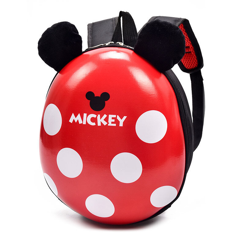 Disney novo mickey minnie mouse escolar das crianças do jardim de infância menino bebê casca de ovo mochila menina dos desenhos animados besouro mochila