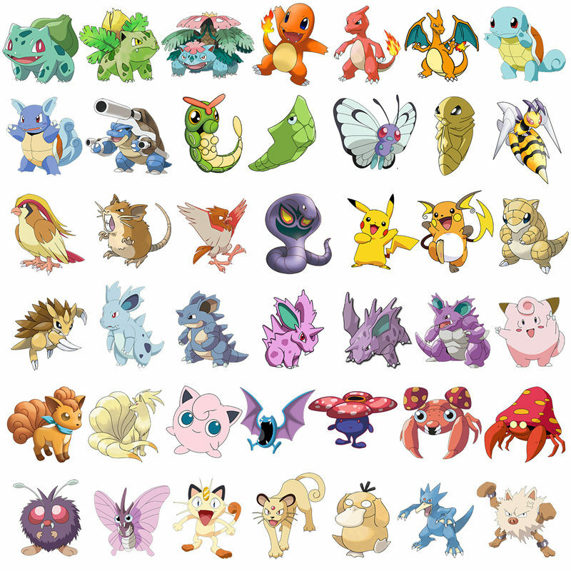 100Pcs Pokemon Stickers Best Gift for Kids Children Teens Cartoon Anime Stickers  for Laptop Home Decor Diary Hydro Flasks Water