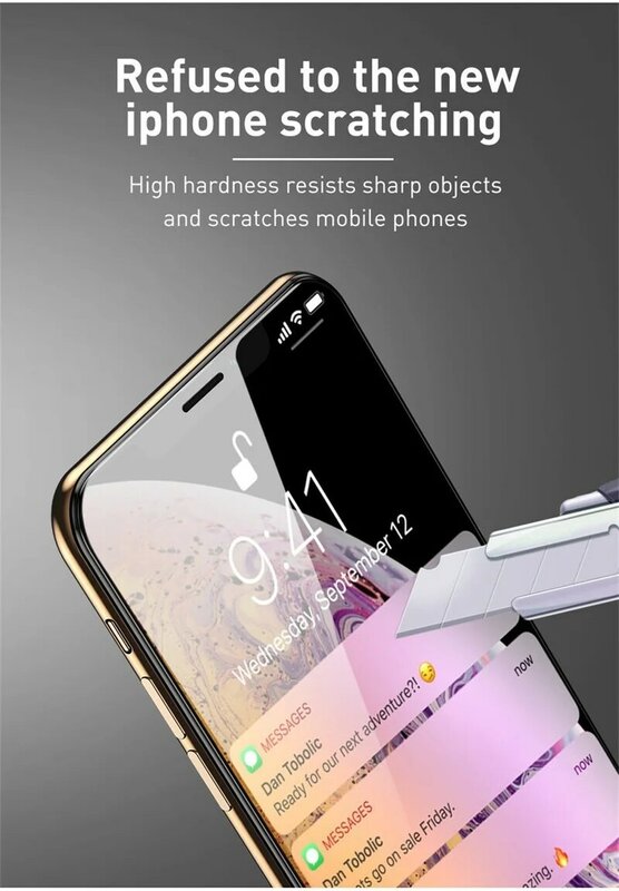 HD Kính Cường Lực 4 Viền Đen Cho iPhone 14 13 12 11 Pro Max Cho X XR XS Max 7 8 6S 5 Plus 12 Mini Màn Hình Bảo Vệ Kính