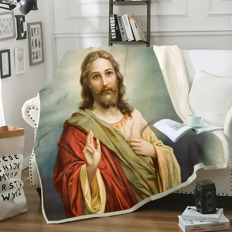 CLOOCL moda koc wielkanoc chrześcijański katolik jezus drukuj Sofa podróż rzuć koce nastolatki pościel pluszowa kołdra Drop Shipping