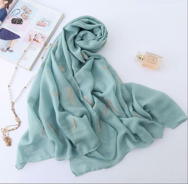 Bufanda de lino y algodón para mujer, chal largo con estampado encantador, Hijab musulmán, pañuelo para la cabeza, Foulard de verano, 2021