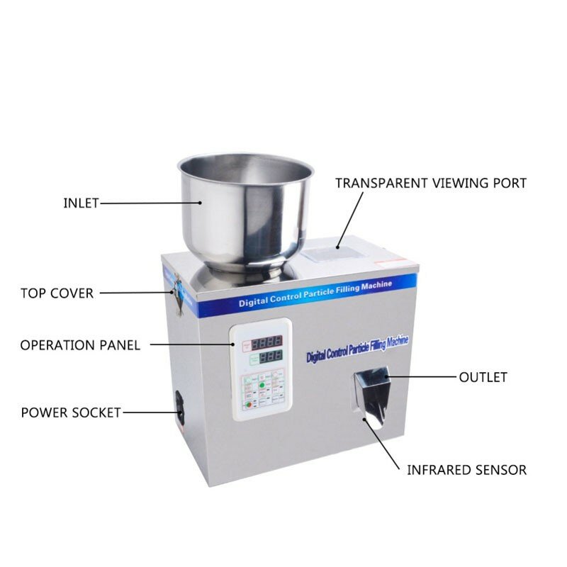 Particle Filling Machine Doser Powder Filler Tea Leaf Nuts Scale Herb Bean Seed Racking Medicine Corn Grain Free Shipping