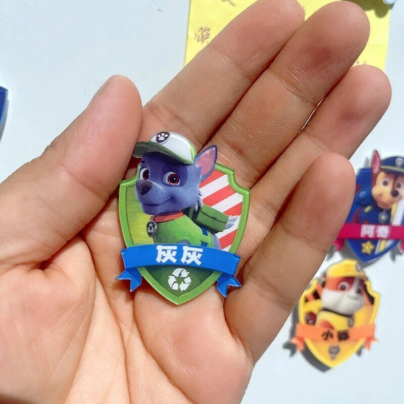 Pata patrulha anime figura geladeira magnética adesivos marshall skye chase rocky everest cartões crianças brinquedos presentes de aniversário