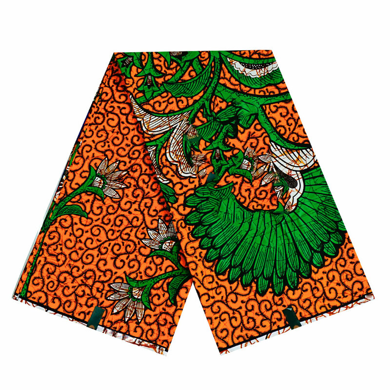 Tecido de cera africano ankara com estampas, cera real patchwork, costura do vestido, material de alta qualidade, 100% algodão, 6 jardas, ankara