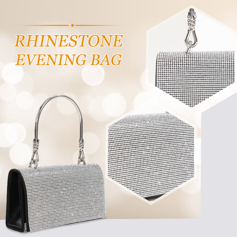 Rhinestone Evening Bags Women Wedding Party Diamonds Clutch Bags Fashion Bling Shiny Elegant Ladies Top-Handle Handbags Purses