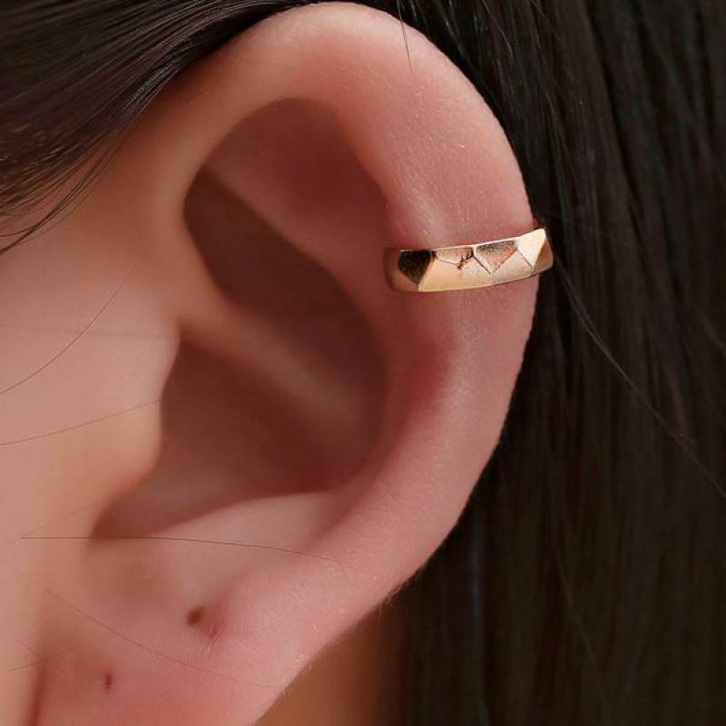 Brincos geométricos de ouro prata cor clipe brincos para mulheres sem furo jóias brinco falso orelha clipe earings cf6