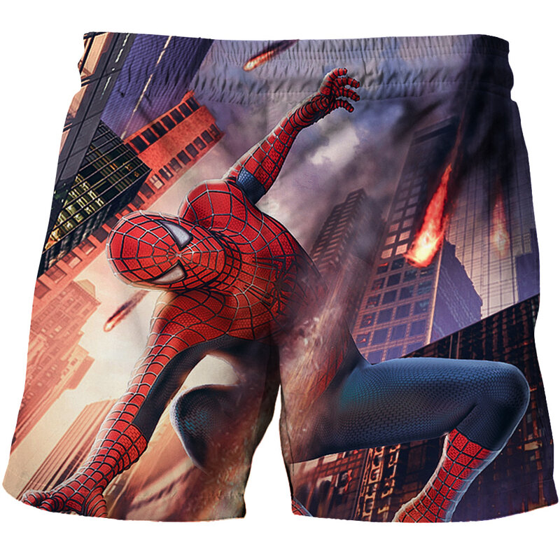 Crianças meninos shorts moda super-herói spiderman impresso calças menino calções casuais crianças desenhos animados praia shorts para meninas meninos calças