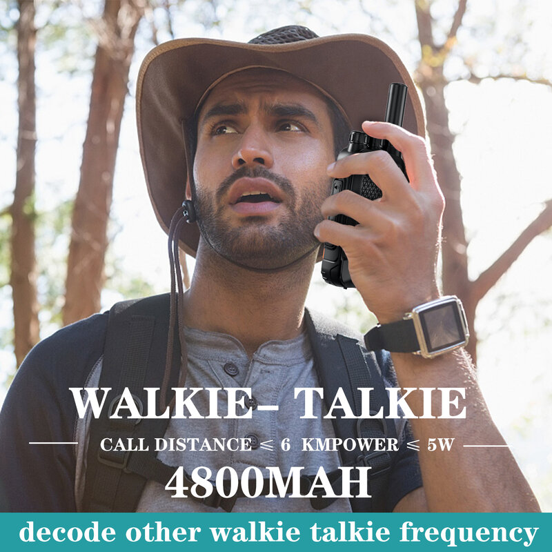 OkyRadio-walkie-talkie portátil resistente al agua, dispositivo con interfaz tipo c de 4800mah, distancia de llamada de 6km, adecuado para viajes de autoconducción al aire libre, 5w
