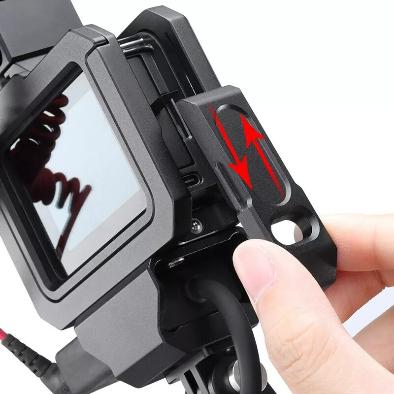 Ulanzi G8-5金属vlogケージ移動プロヒーローのための8黒デュアルコールドシューカメラケージマイクledライトと52ミリメートルフィルターアダプター