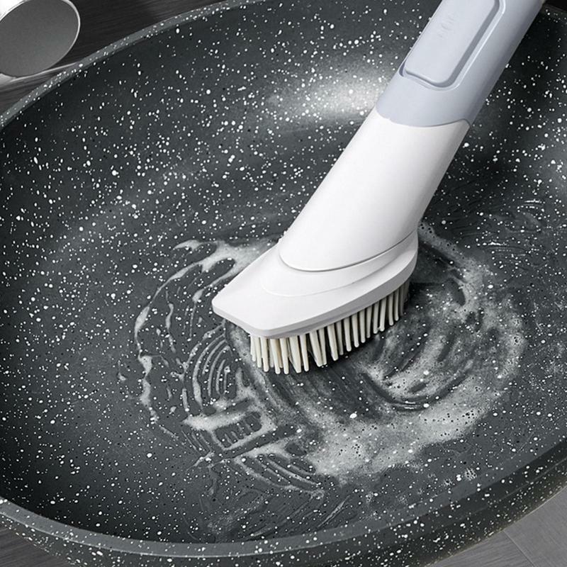Cepillo para platos con dispensador de jabón, limpiador de cuencos de cocina, herramienta de limpieza con mango largo, cepillo para lavar platos