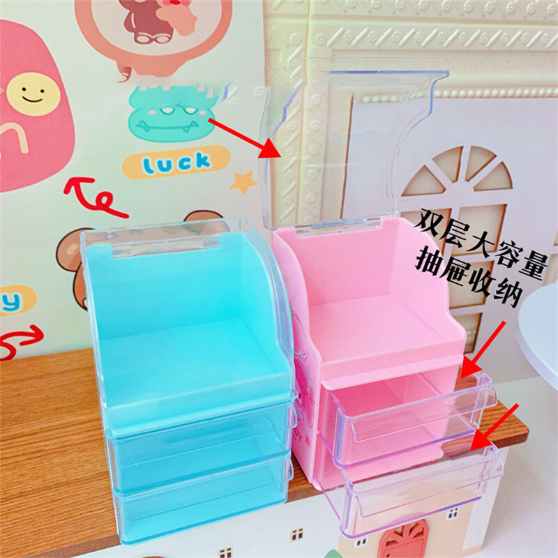 Kawaii Kuromi Storage Box Cartoon Sanrio Cute Anime My Melody Cinnamoroll Clutter Desktop Jewelry Storage Box Toys Girls Gifts