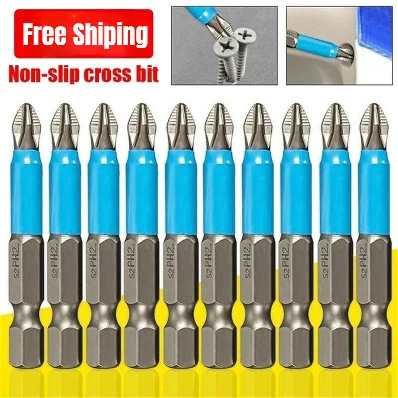 10/5/2Pcs Screwdriver Bits Set 50mm PH2 Anti-slip with Magnetic 1/4" Hex Shank Fits Hand Electric Drill Driver Hand Accessories
